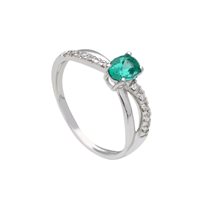 Anillo Babila Milano Mujer First Kiss in Oro blanco Smeraldo 244607 - 244607